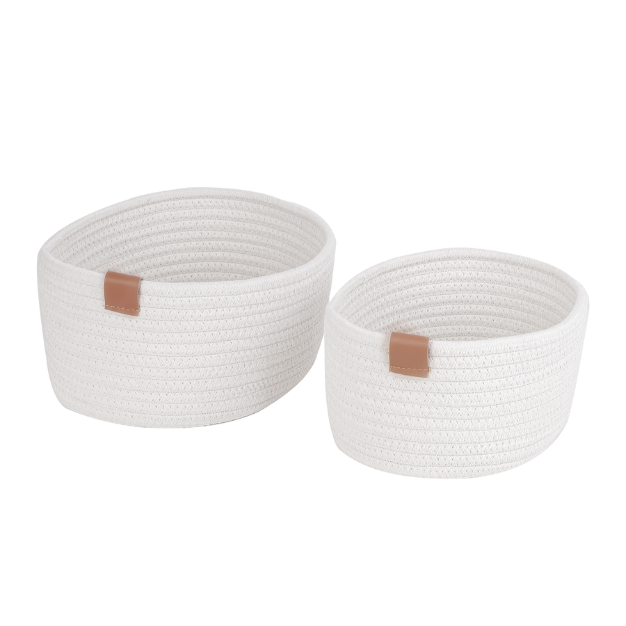 2 MAGDA CREAM BASKETS 27X20X11.5 24X17.5X10.5
