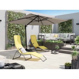 AURA NATERIAL - Steel and aluminum umbrella with gray polyester tarpaulin 2.9X3.9 M