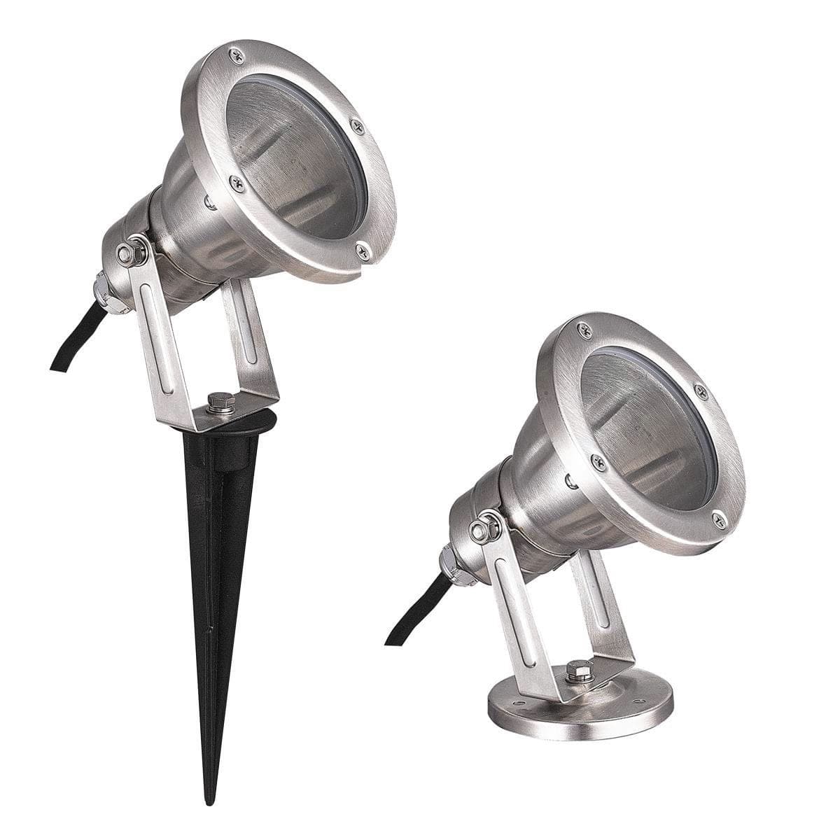 Bricocenter STOCKTON SPOTLIGHT WITH STEEL SPIKE D10.5 H32.5 CM GU10=28W IP65