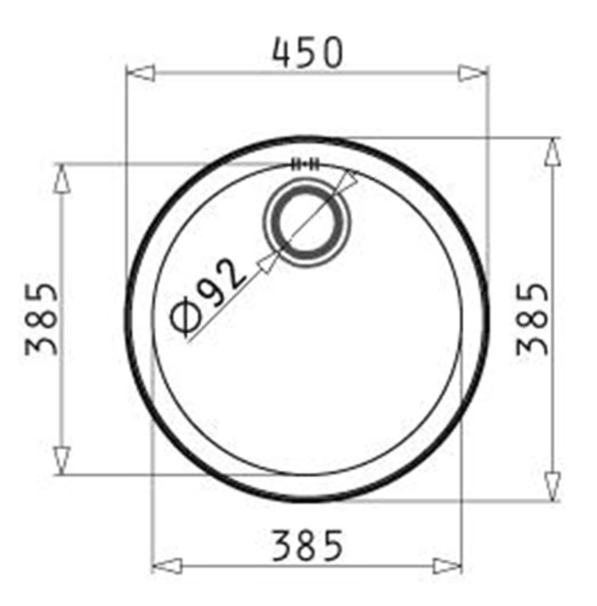 Bricocenter LAVELLO D43.5CM A INCASSO 1 VASCA TONDA IN ACCIAIO INOX