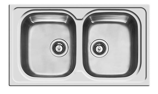 Bricocenter LAVELLO INCASSO L86x50P 2/V + PILETTA 3,5 E GANCI DI FISSAGGIO INOX
