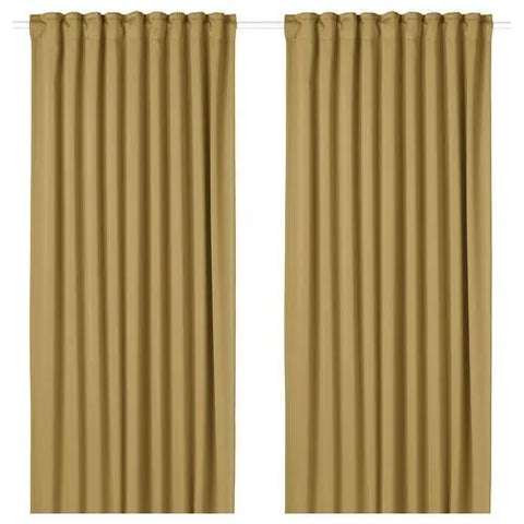 MAJGULL Blackout Curtains, Grey/Brown, 145×300 cm (1 pair)
