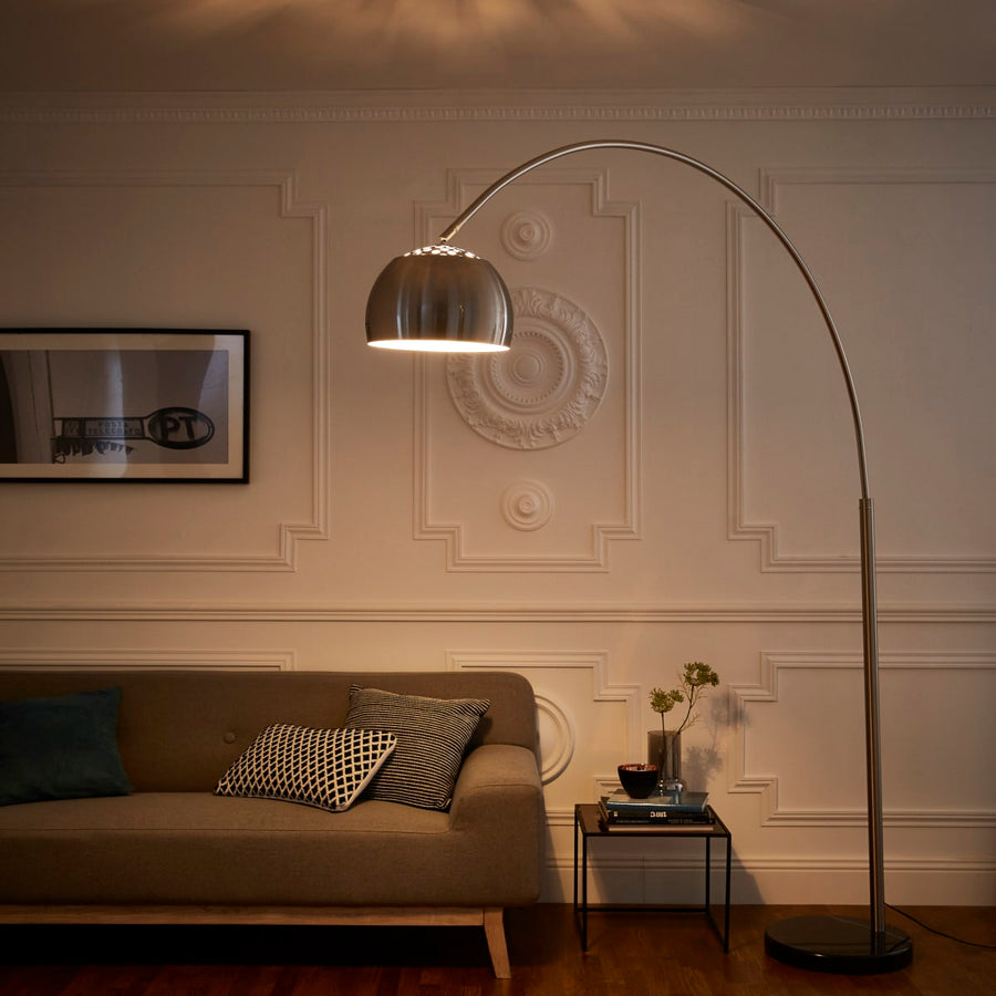 FLOOR LAMP BIG SOFA METAL NICKEL H210 CM E27=60W