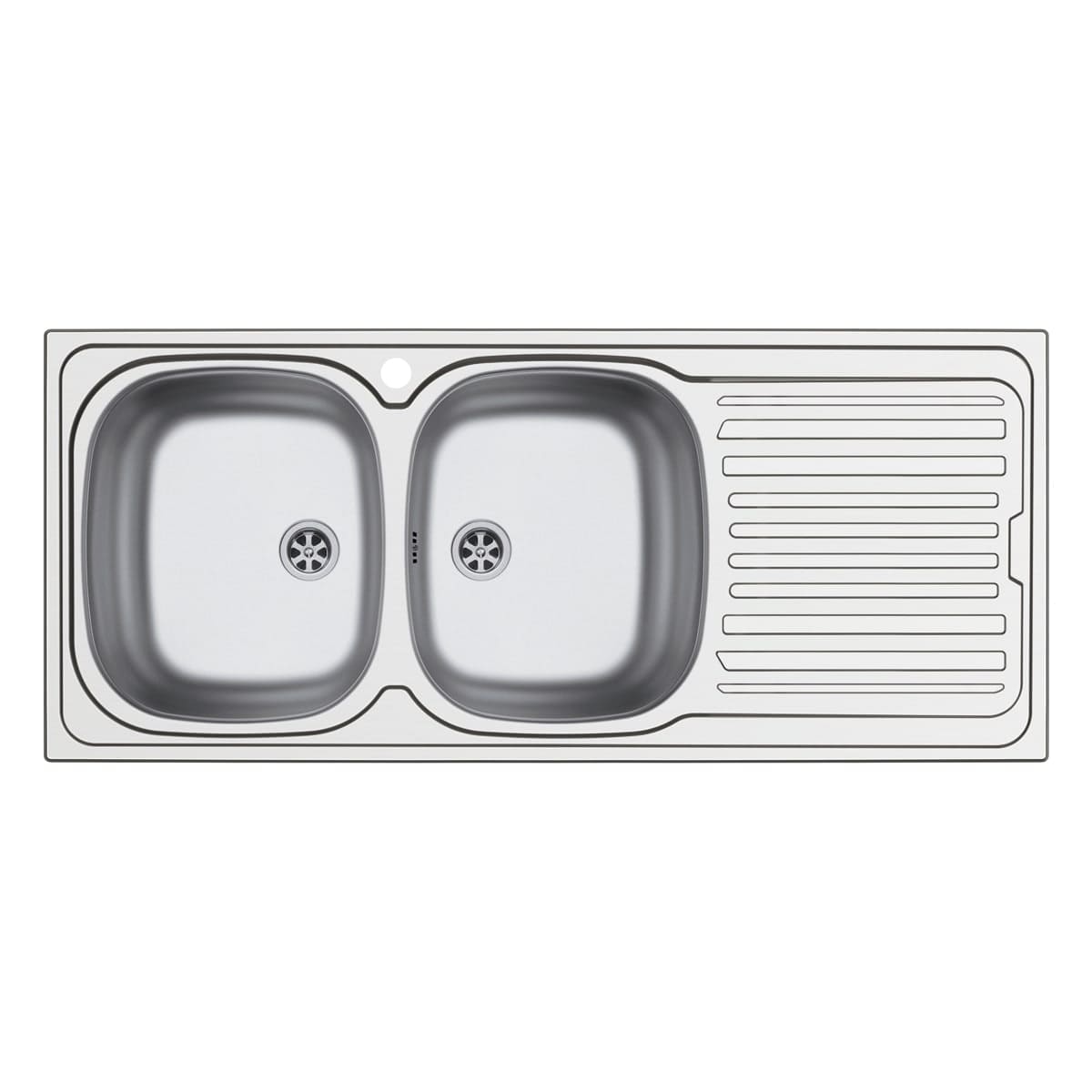 Bricocenter LAVELLO INCASSO L116x50P 2/V DX GOCCIOLATOIO SX + PILET.3,5 INOX