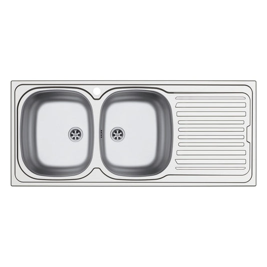 Bricocenter LAVELLO INCASSO L116x50P 2/V DX GOCCIOLATOIO SX + PILET.3,5 INOX