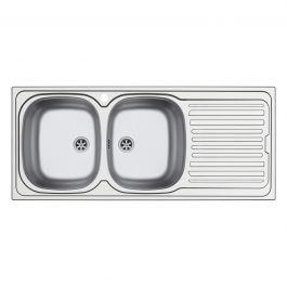 FLUSH-UP SINK L116x50P 2/V RIGHT DRAIN LEFT + PILET.3.5 STAINLESS STEEL
