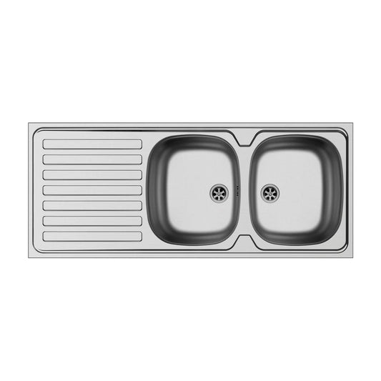 Bricocenter LAVELLO APPOGGIO L120xP50 2/V DX GOCCIOLATOIO SX PILETTA 2 GANCI FISS INOX