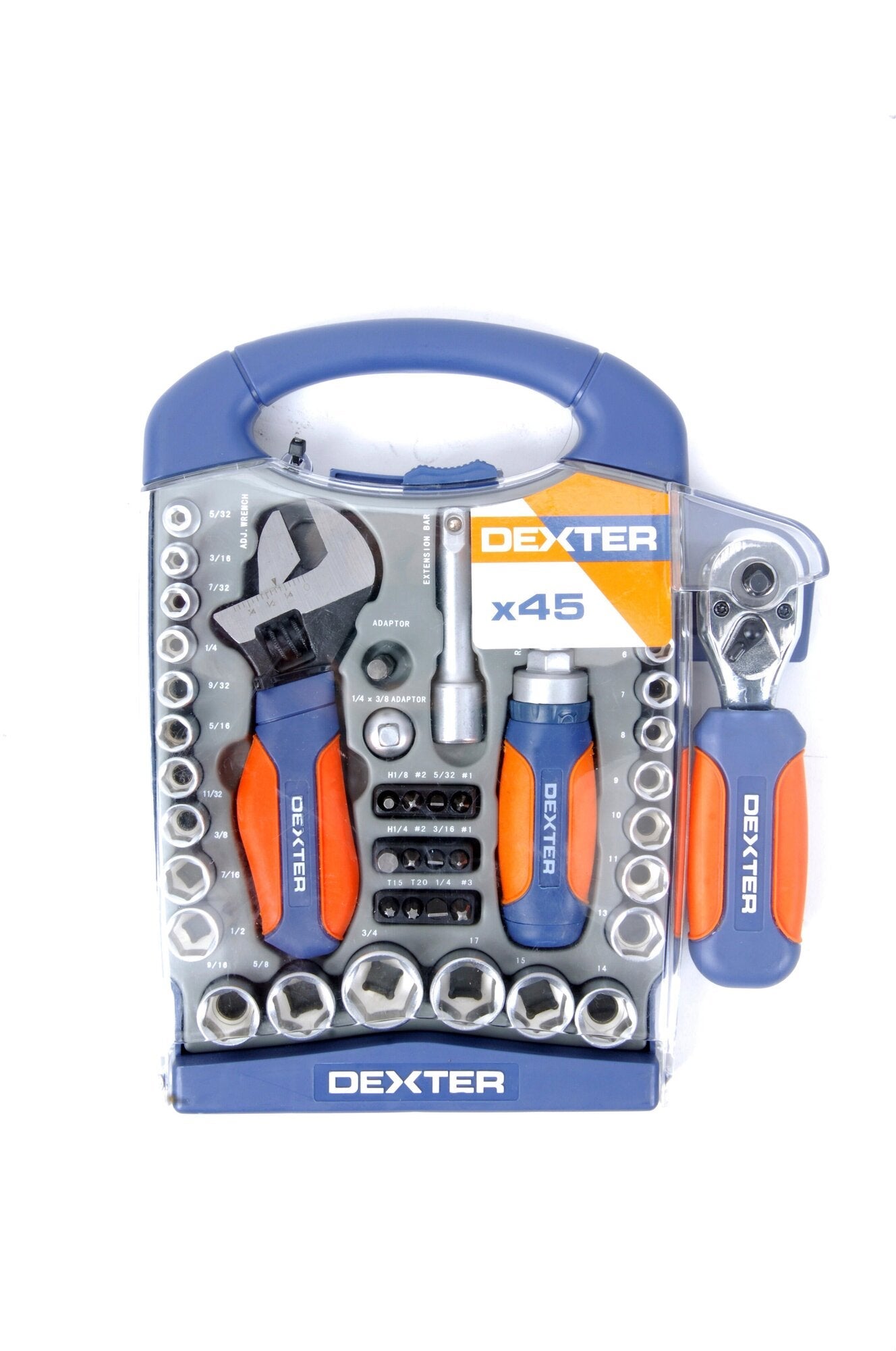 45-Piece Set with Inch Keys + Ratchet Wrenches