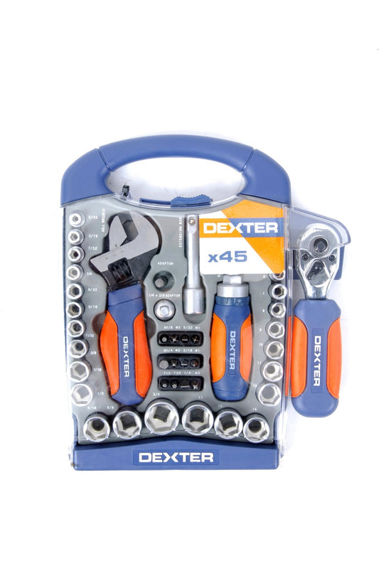 45-Piece Set with Inch Keys + Ratchet Wrenches