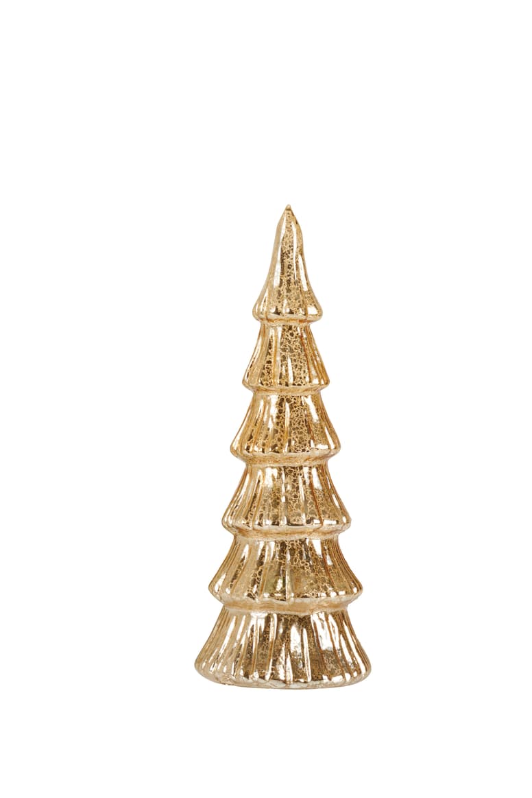 TILLIE Decorative tree with 12 golden LED lights, H 26 cm - Ø 10 cm