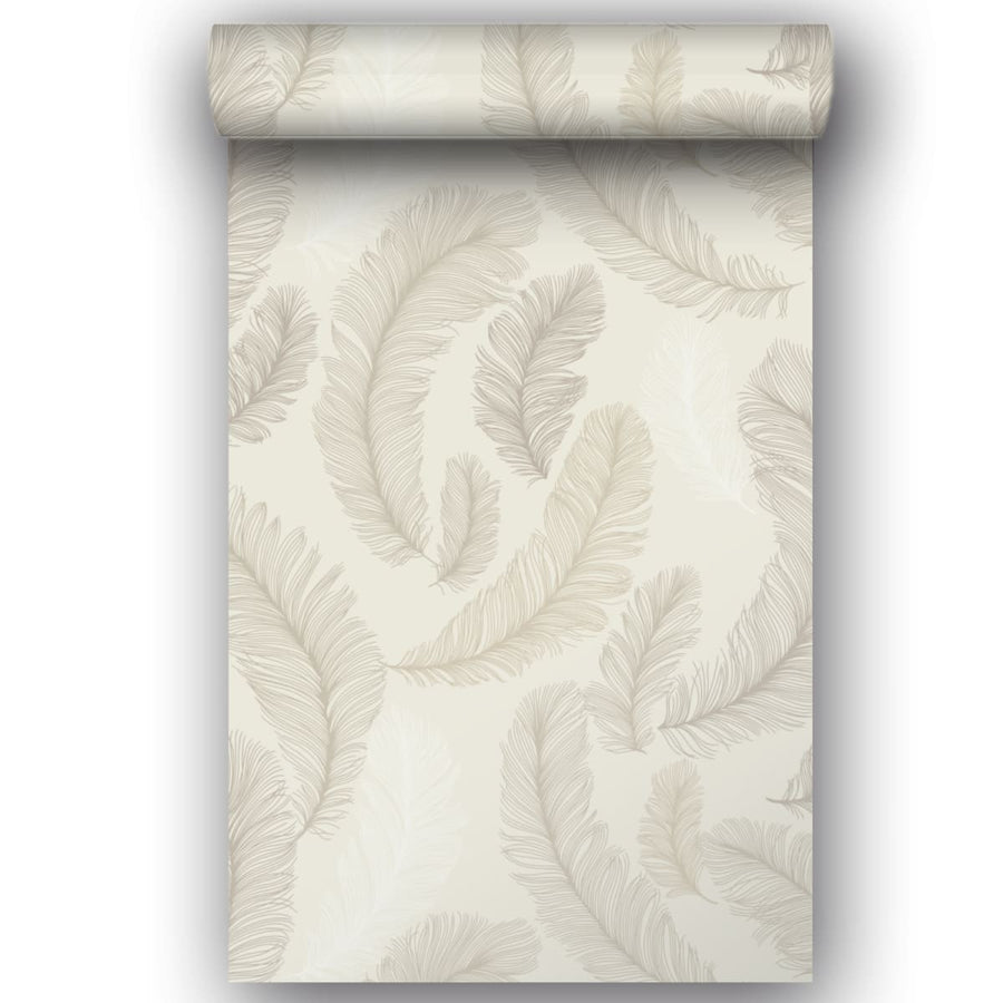 Bricocenter FEATHER WALLPAPER DOVE GREY GLITTER 53CMX10.5M