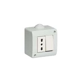 KIT - TWO-PASS SOCKET + DIVERTER IN IP40 ENCLOSURE 2 MOD