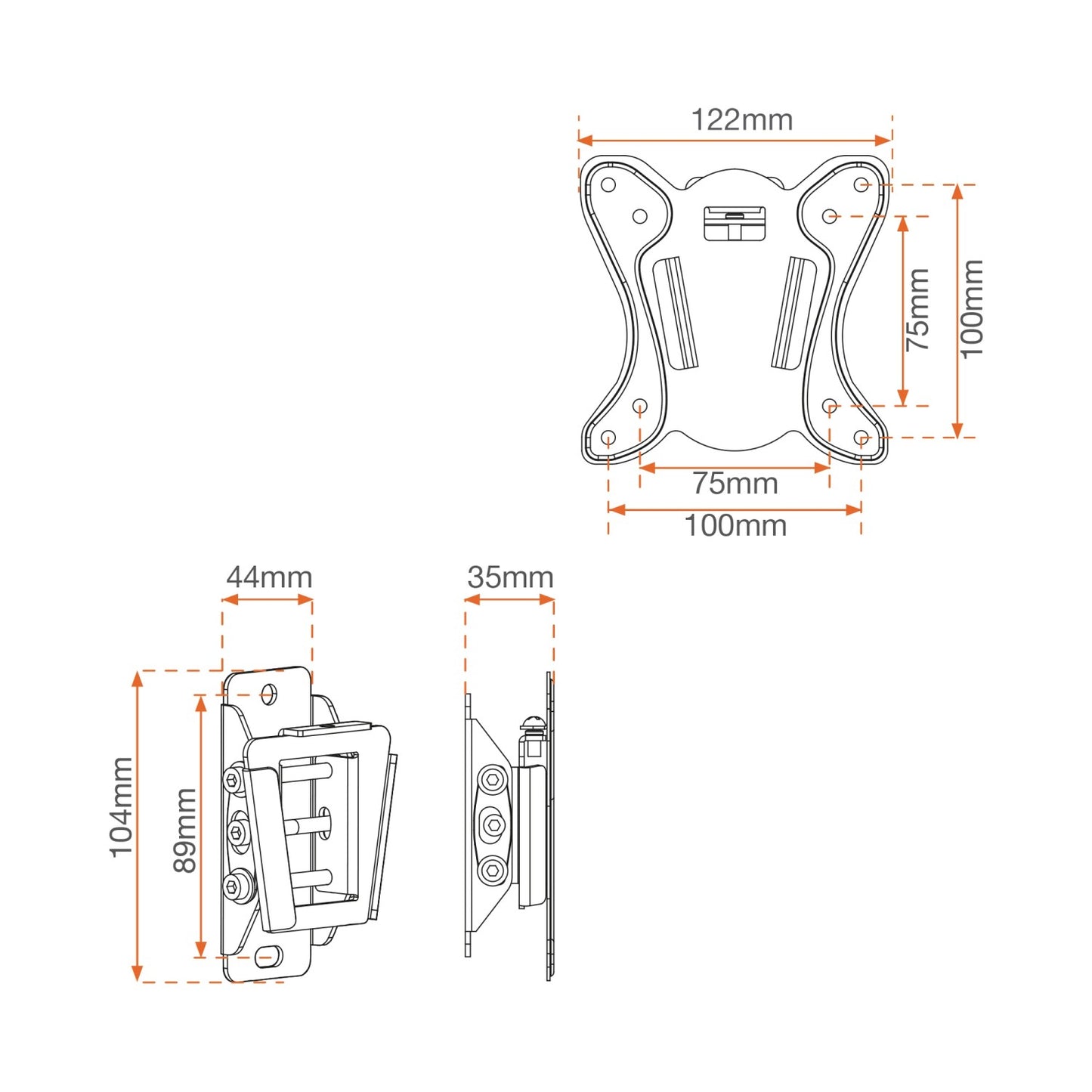 WALL MOUNT TV BRACKET WITH TILT FOR SCREENS
