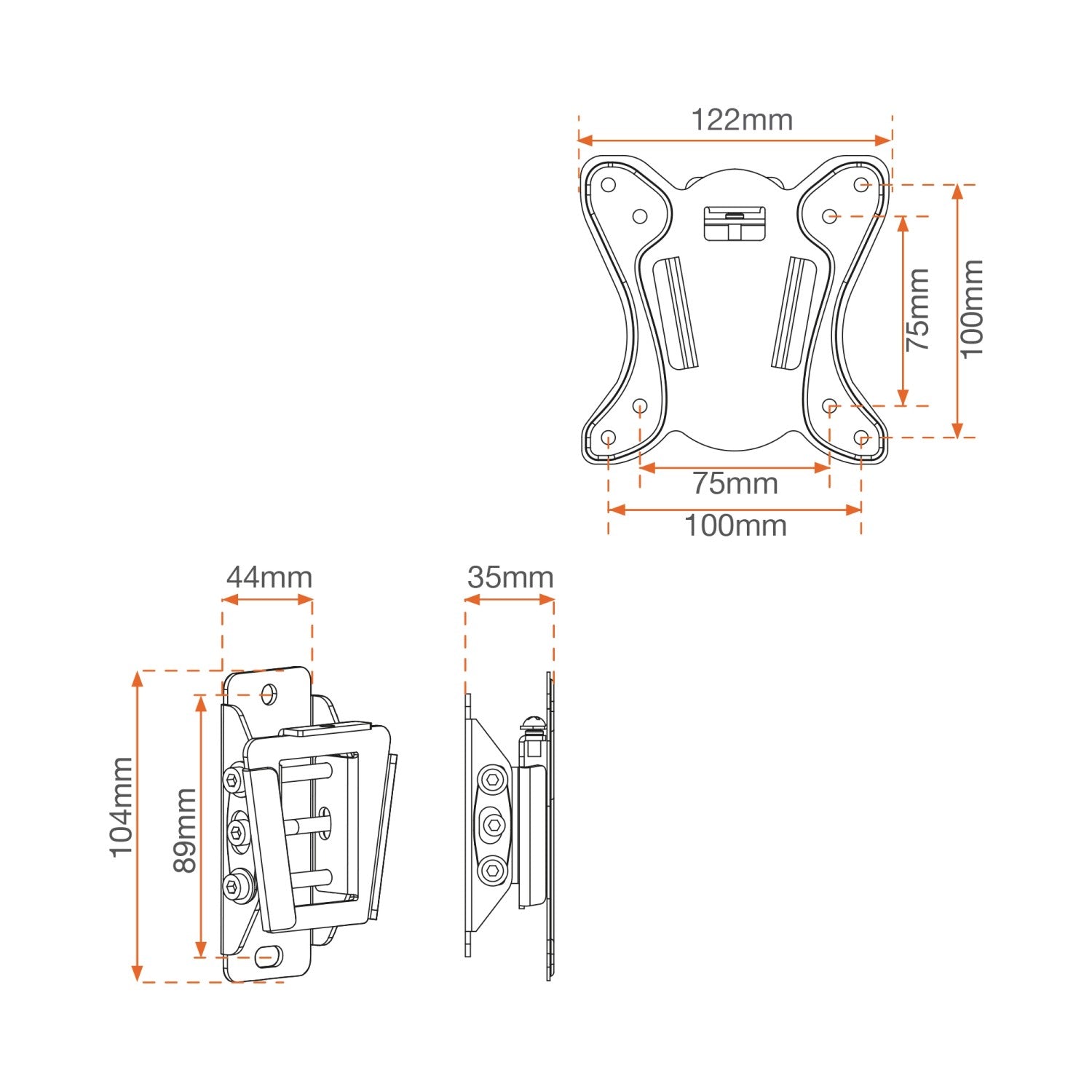 WALL MOUNT TV BRACKET WITH TILT FOR SCREENS