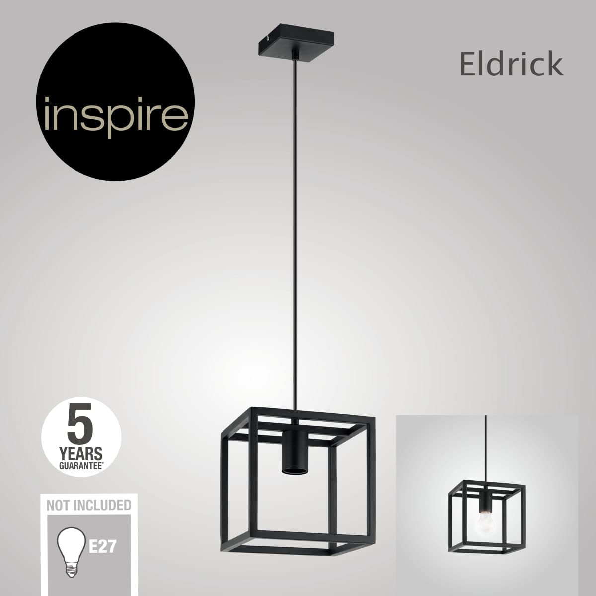 Bricocenter ELDRICK METAL CHANDELIER BLACK 20X20CM E2=60W