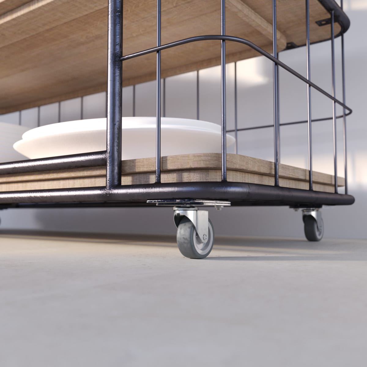 SWIVEL WHEEL DIAMETER 50 MM GALVANISED SUPPORT WITH THREADED PIN