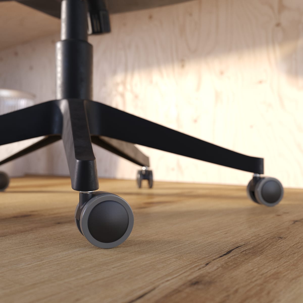 50 MM DIAMETER SWIVEL TWIN WHEEL WITH 10 MM SMOOTH AXLE