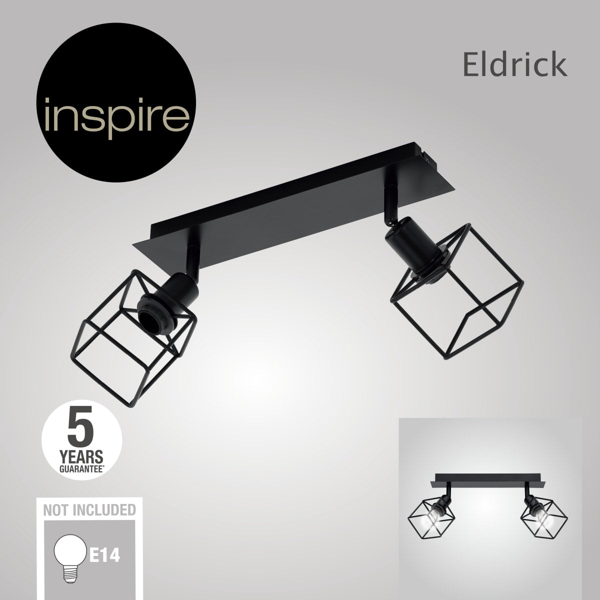 ELDRICK METAL SPOTLIGHTS BLACK0 2XE14=28W