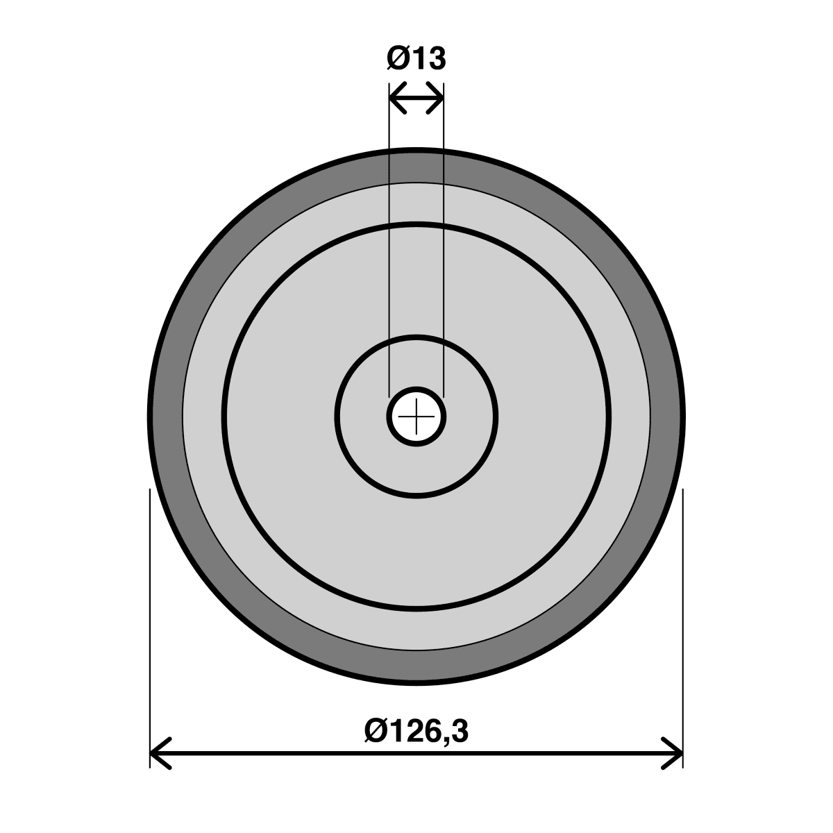 BLACK NYLON WHEEL DIAMETER 120MM LOAD 40KG
