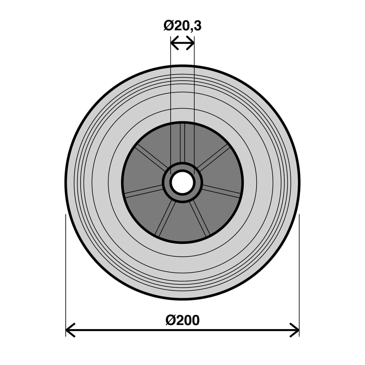 Bricocenter BLACK NYLON WHEEL DIAMETER 200MM LOAD 180KG
