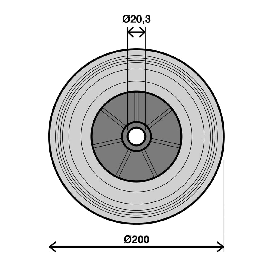 Bricocenter BLACK NYLON WHEEL DIAMETER 200MM LOAD 180KG