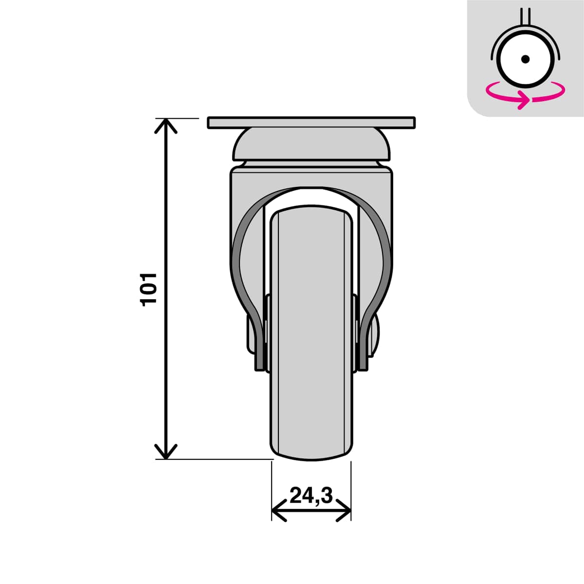 Bricocenter LIGHT WHEEL WITHOUT BRAKE DIAMETER 75MM