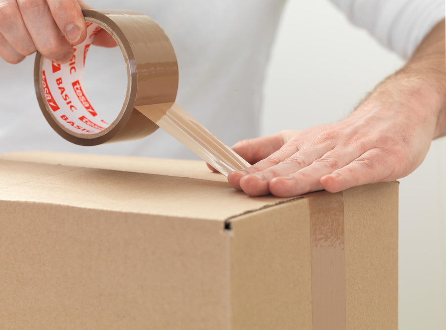 50mm x 66m brown stretch wrapping tape