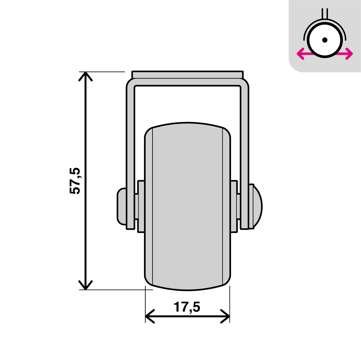 40 MM DIAMETER NYLON AND RUBBER WHEEL. S
