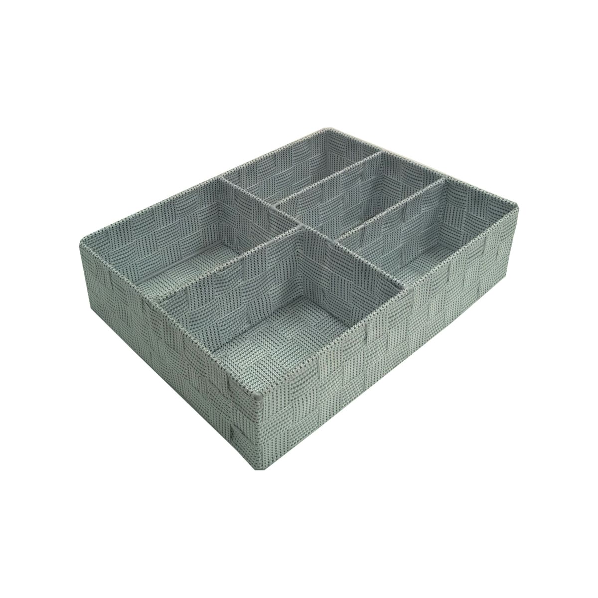 Bricocenter TORONTO 5-COMPARTMENT BASKET - 32 X 25 X H.8 CM - WHITE/GREY