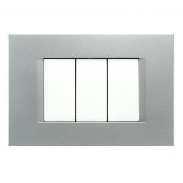 FLAT PLATE 3 PLACES SATIN SILVER