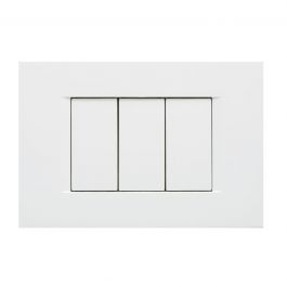 FLAT LINE PLATE 3 PLACES WHITE