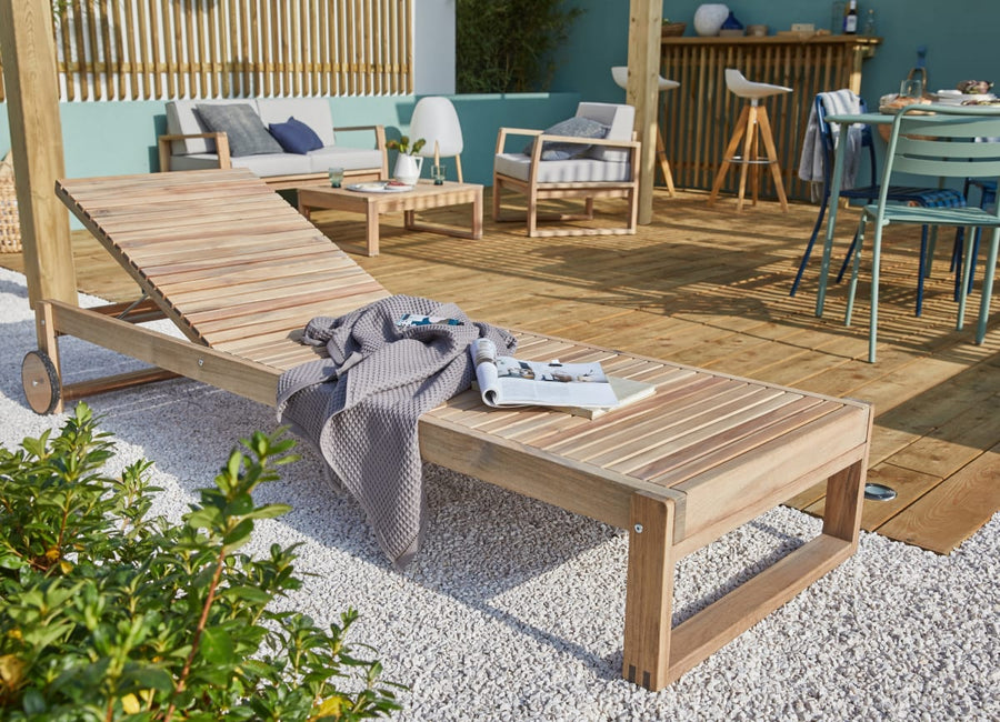 SOLARIS NATERIAL MULTIPOSITION LOUNGER ACACIA WOOD 71X196.5