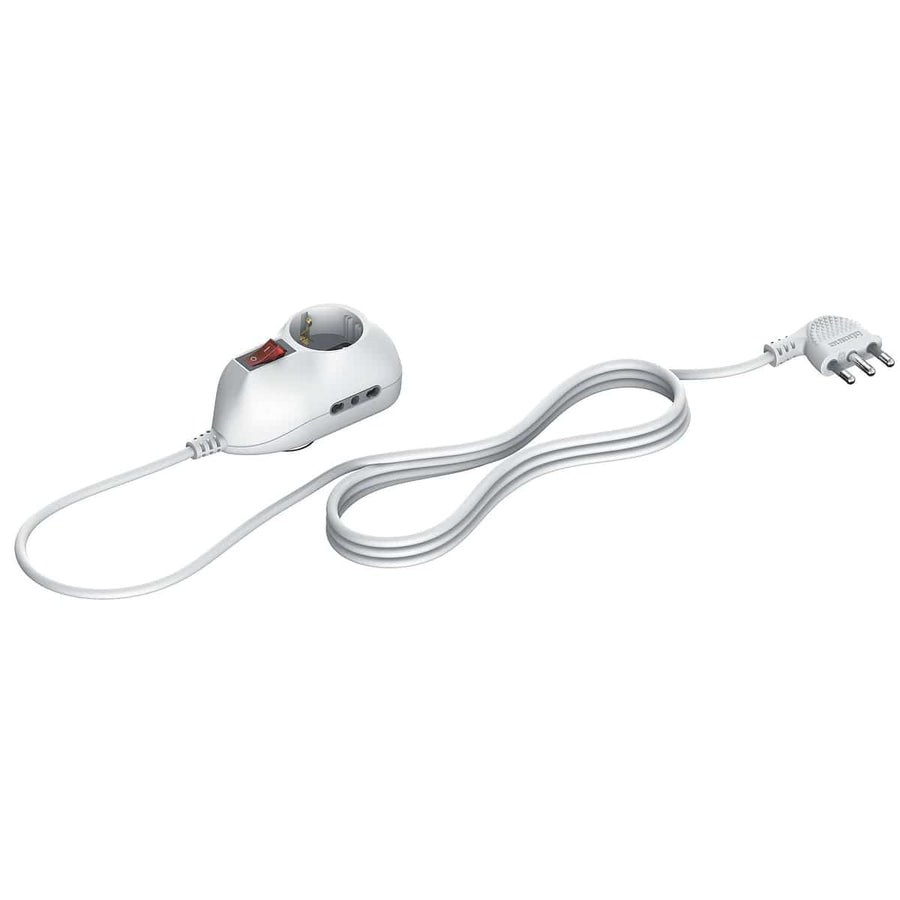 Bricocenter MULTISOCKET 16A 3-PIN UNIVERSAL PLUG 2M CABLE WITH SWITCH WHITE