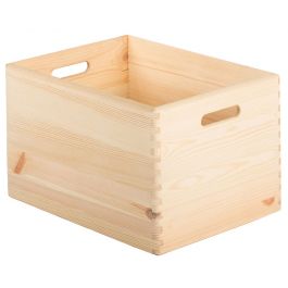W40xD30xH23CM BASKET IN GREY WOOD