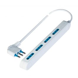SPACE-SAVING 4-PIN 2-PIN 16A PLUG WITH 1.5M CABLE WHITE