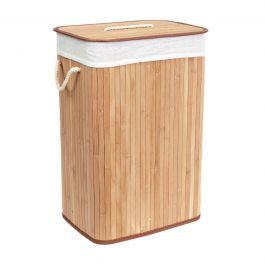 RECTANGULAR LAUNDRY BASKET CM.45X30X60H BAMBOO NATURAL COLOUR