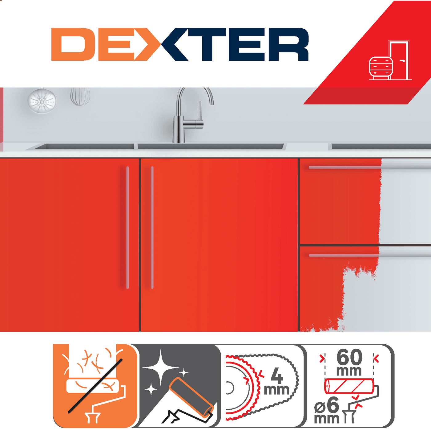 MINI 6CM DEXTER ENAMEL ROLLER