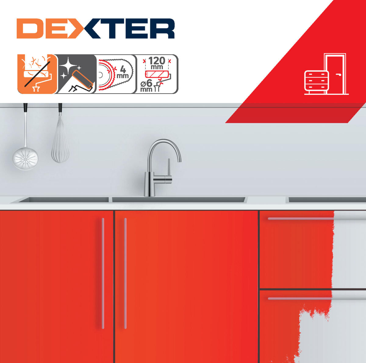 MINI ENAMEL ROLLER 12CM DEXTER