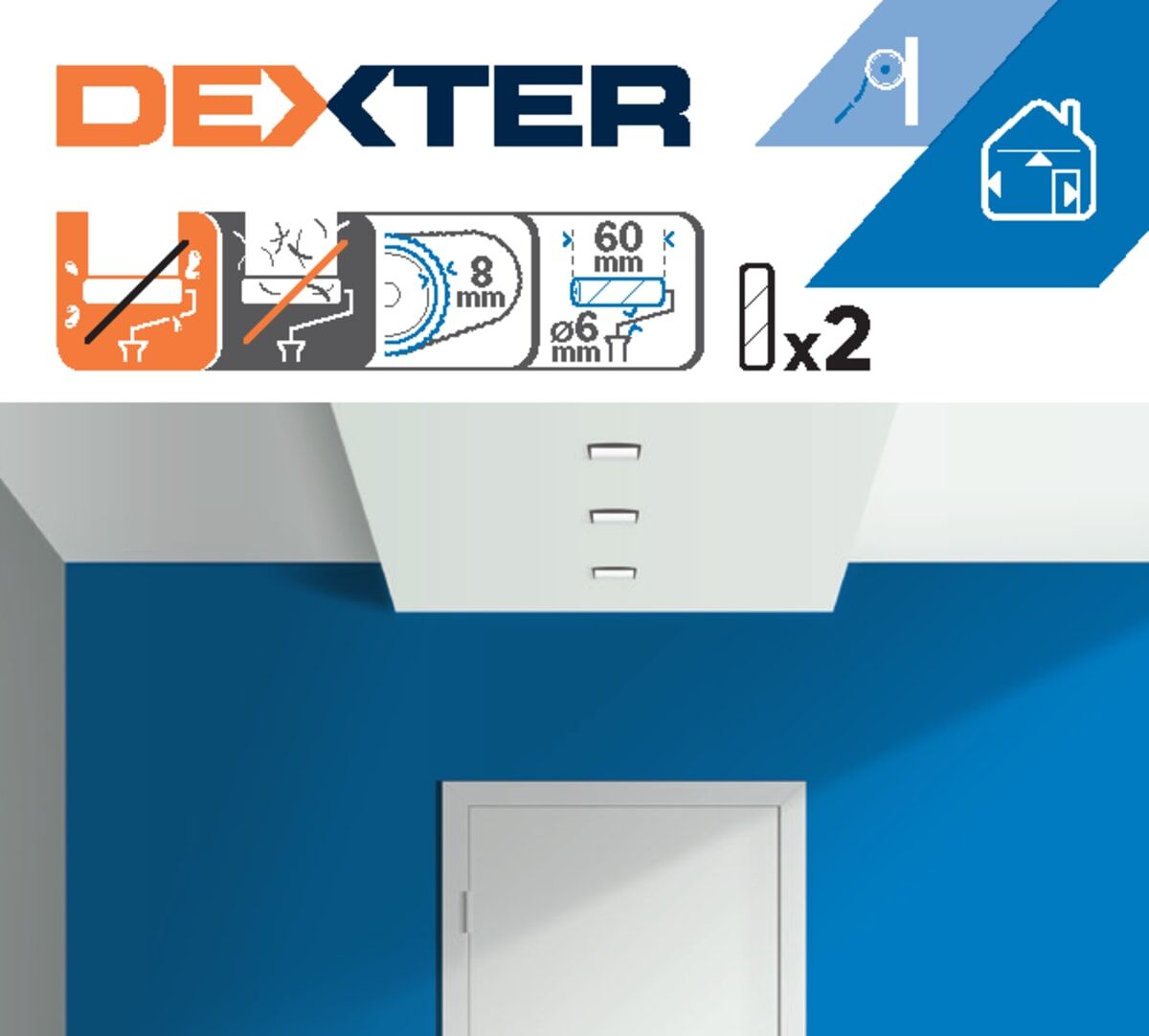 2 SMOOTH WALL REFILLS 6 CM DEXTER