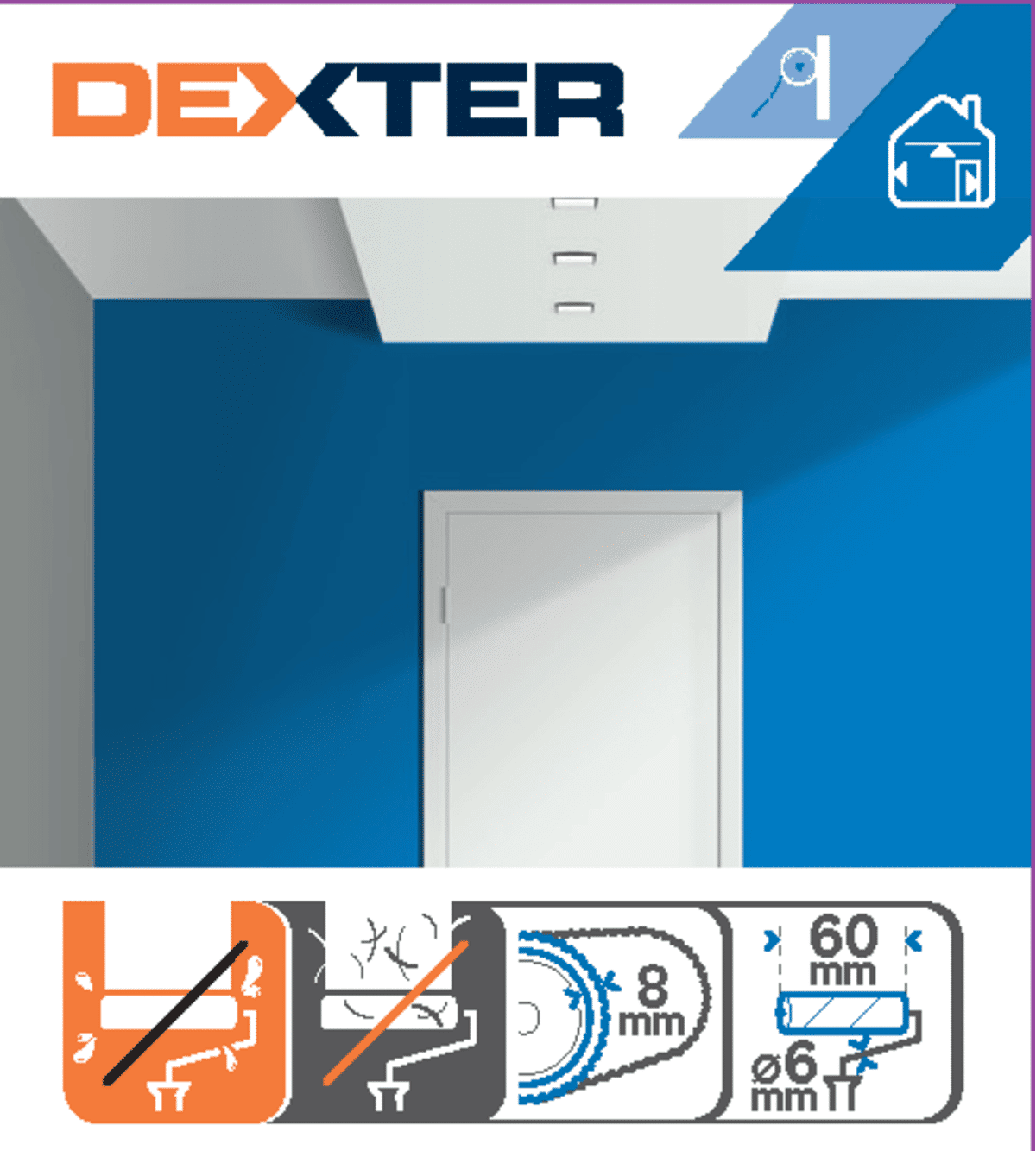 MINI SMOOTH WALL ROLLER 6CM DEXTER