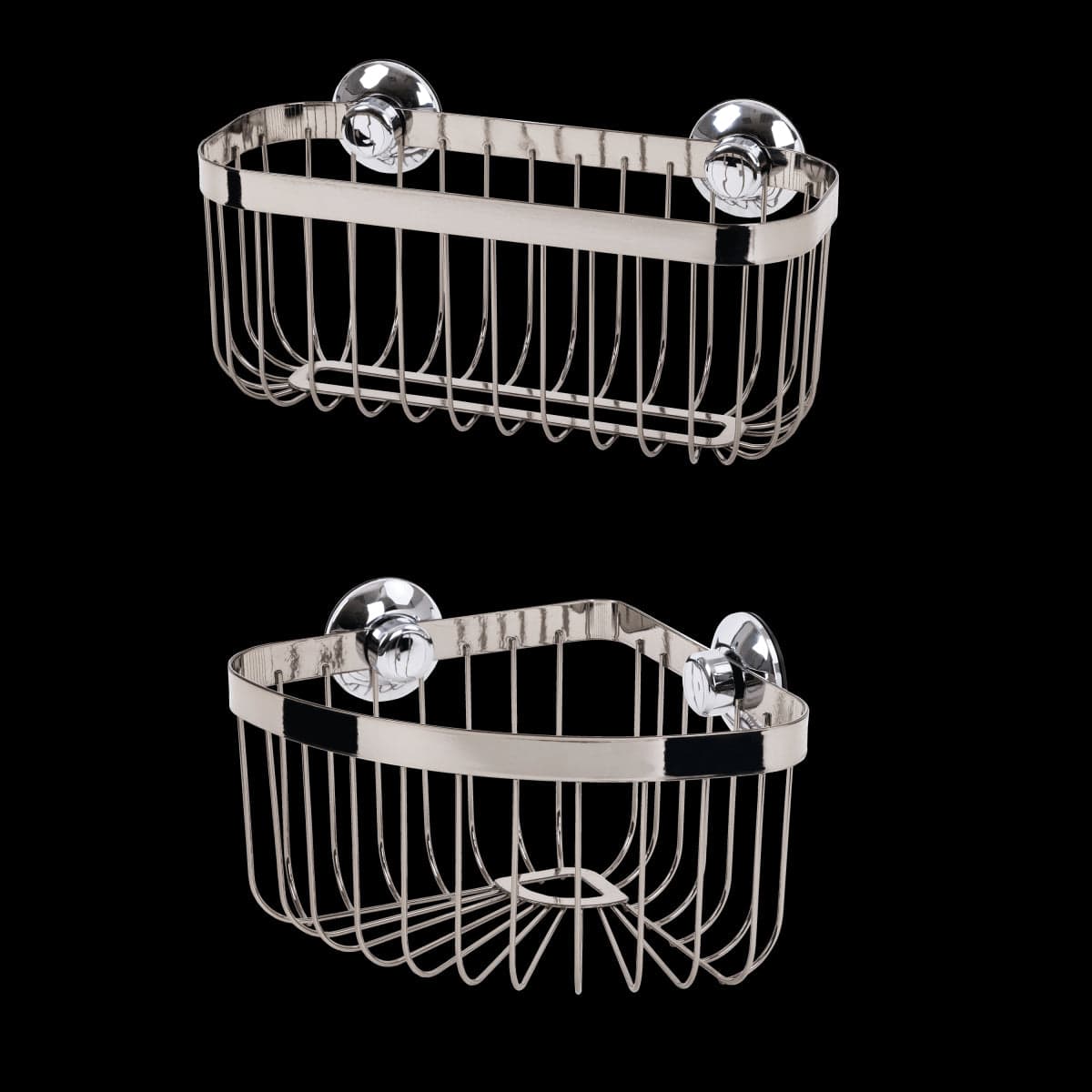 Bricocenter CORNER SHOWER BASKET L22,3 X D22,3 X H15CM POLISHED CHROME - SENSEA