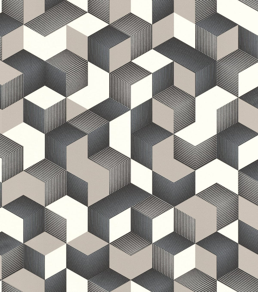 Bricocenter 3D CUBES WALLPAPER SILVER 53CMX10.5M