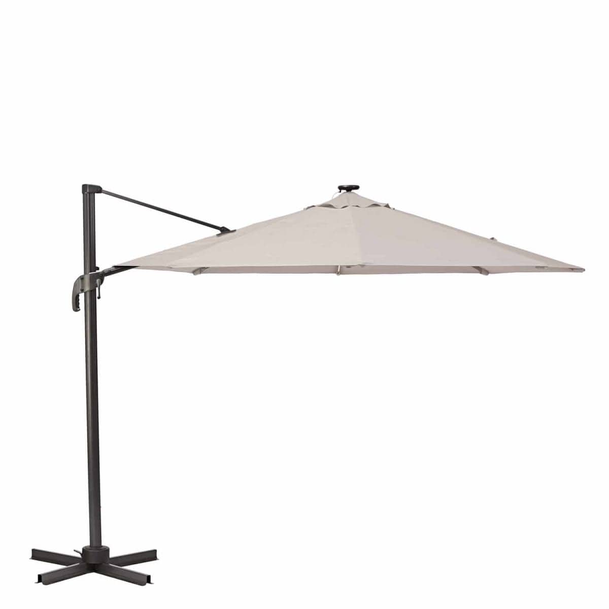 Bricocenter NATERIAL AVEA DECENTRALIZED UMBRELLA D.290 with aluminum led, taupe