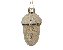 SET 6 GOLD GLASS ACORNS DIAM 5 H 6.5C