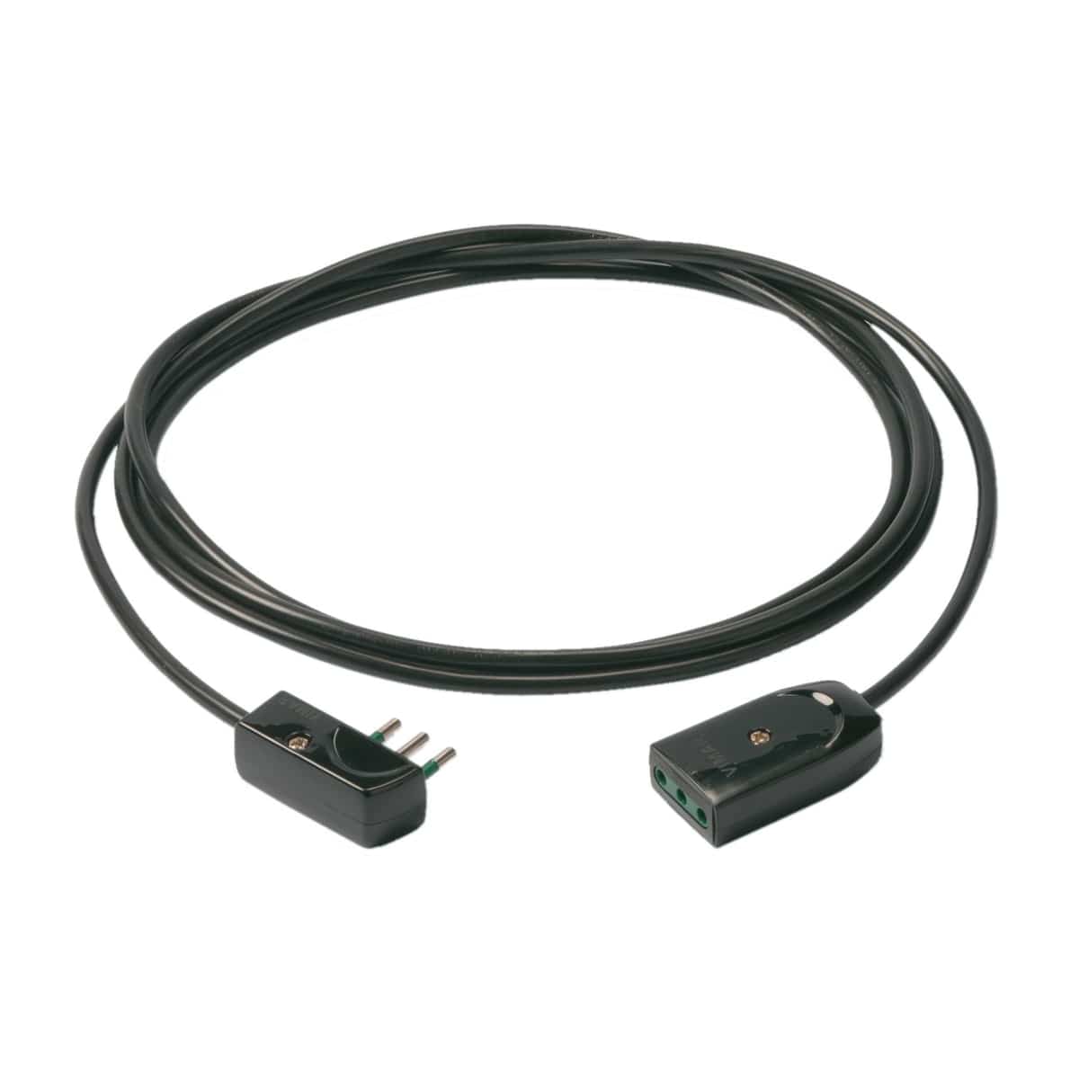 EXTENSION CABLE 5MT FLAT PLUG 10A SOCKET BLACK