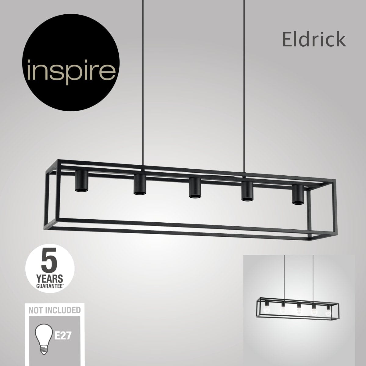 Bricocenter ELDRICK METAL CHANDELIER BLACK L100 CM E27=40W