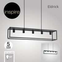 ELDRICK METAL CHANDELIER BLACK L100 CM E27=40W