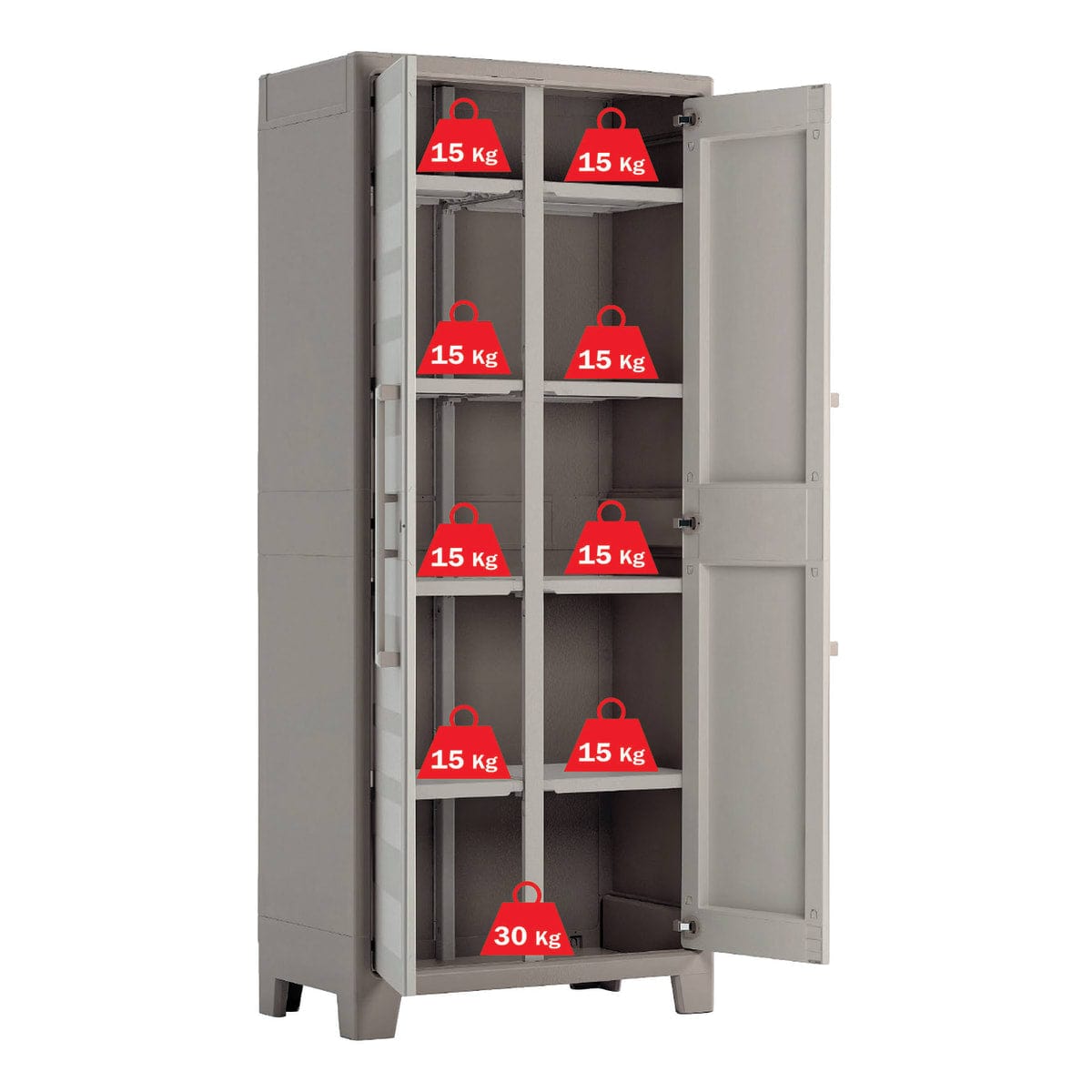 Bricocenter GULLIVER MULTISPACE CABINET AND BROOM CUPBOARD XL 80X44X182H WATERPROOF SAND/BERIGE