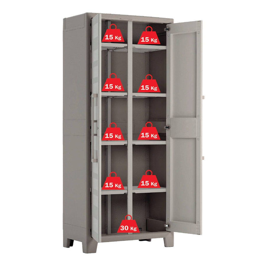 Bricocenter GULLIVER MULTISPACE CABINET AND BROOM CUPBOARD XL 80X44X182H WATERPROOF SAND/BERIGE