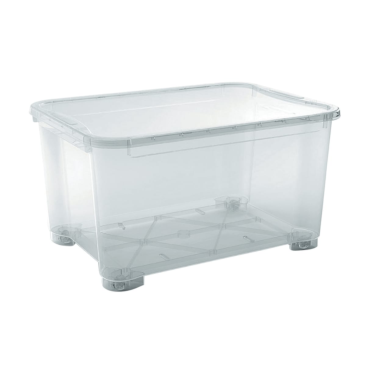 Bricocenter T BOX WITH WHEELS XXL TRANSPARENT H43.5 W79.5 D58CM 145LT PLASTIC